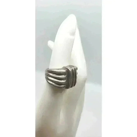 Vintage Iconic Bayanihan Brutalist Chunky 925 Sterling Silver Ring Heavy Sz 5 - Picture 3 of 12